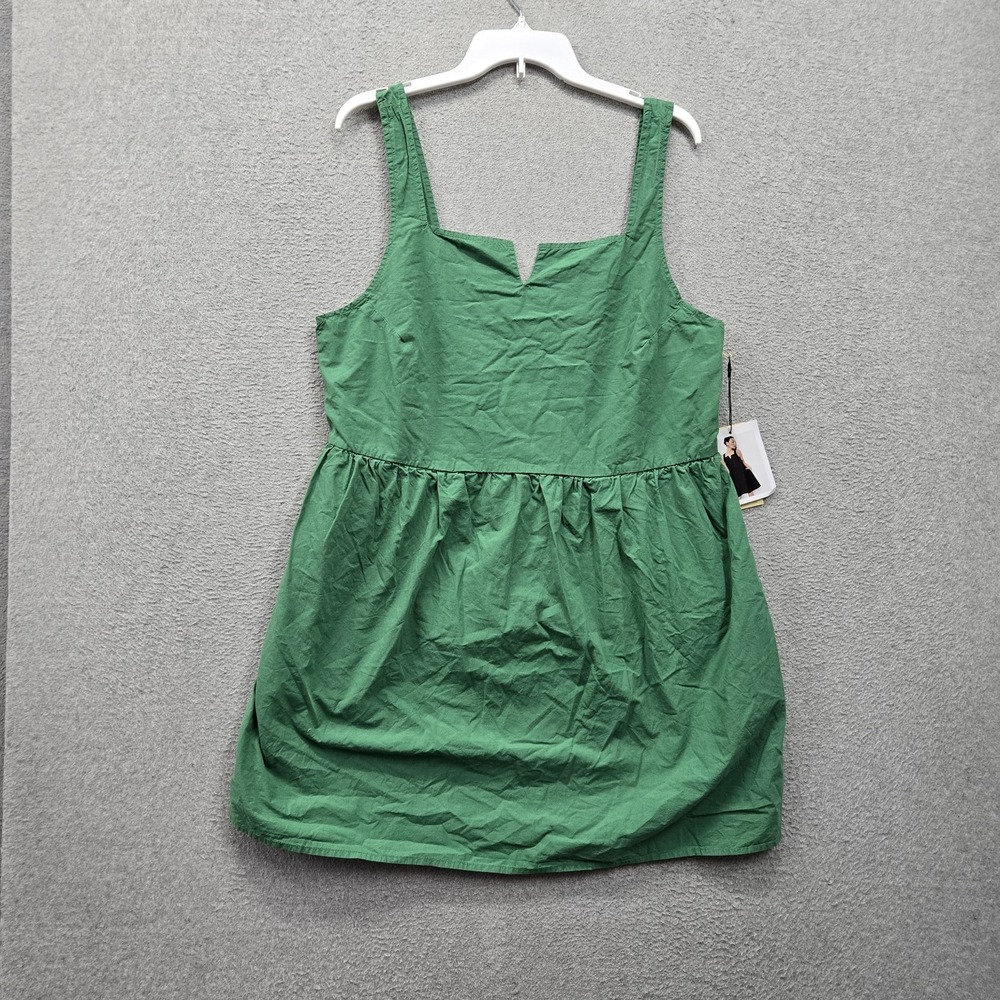 Nation LTD Anthropologie Women Dress XL Green Solie Mini A Line V Neck NWT